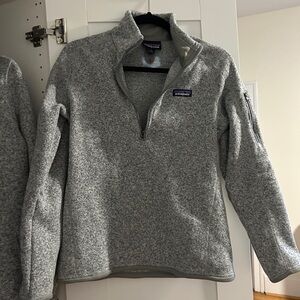 Patagonia Marbled Heather Gray Better Sweater 1/4 Zip Birch White